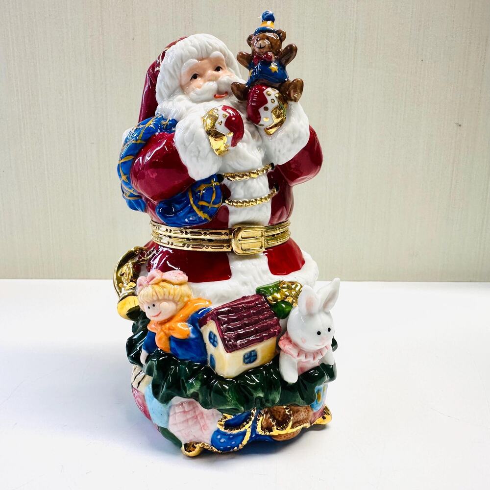 Vintage Traditions Santa Claus Saint Nick Trinket Box Hinged